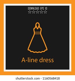 A-line dress vector icon