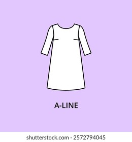 A-line dress vector icon editable stroke