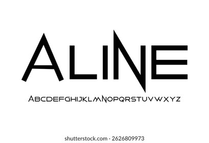 Aline Font – Uppercase Letters, Numbers, and Symbols | Clean Isolated Vector Typography