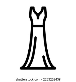 aline wedding dress line icon vector. aline wedding dress sign. isolated contour symbol black illustration