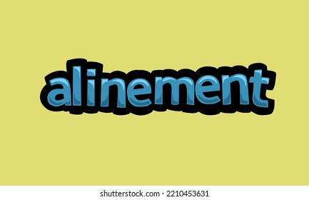 ALINEMENT writing vector design on a yellow background very simple and very cool