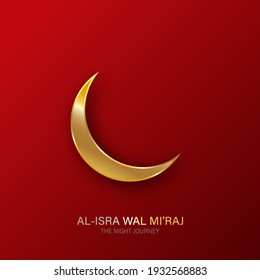 Al-Isra wal Mi'raj  means the two parts of a Night Journey. Vector Illustration of Al-Isra wal Mi'raj