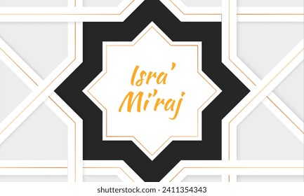 Al-Isra' wal Mi'raj Night Journey of the Prophet Muhammad. Islamic background design. Banner, poster, card template. Vector Illustration