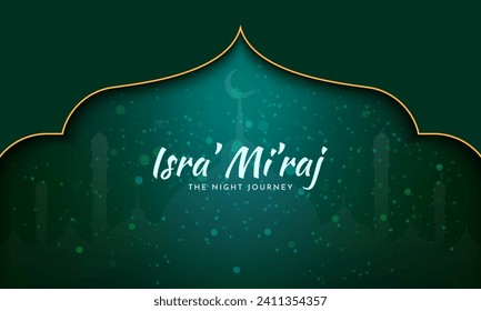 Al-Isra' wal Mi'raj. Night Journey of the Prophet Muhammad. Islamic background design. Vector Illustration
