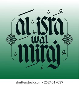 Al-Isra wal Mi'raj é a jornada noturna do Profeta Muhammad. Modelo de design de fundo islâmico Ilustração vetorial.