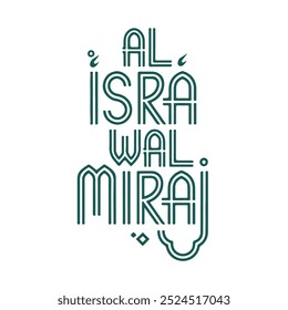 Al-Isra wal Mi'raj é a jornada noturna do Profeta Muhammad. Modelo de design de fundo islâmico Ilustração vetorial.