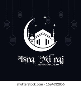 Al-Isra wal Mi'raj Prophet Muhammad Vector Illustration. Suitable for greeting card, poster and banner
