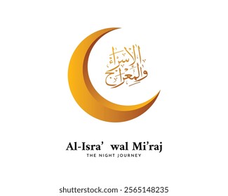 Al-Isra wal Mi`raj Prophet Muhammad background design. Design for greeting card, poster and banner. Vector illustration