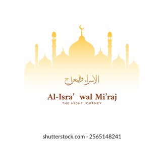 Al-Isra wal Mi`raj Prophet Muhammad background design. Design for greeting card, poster and banner. Vector illustration