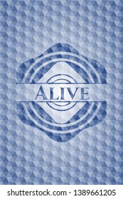 Alive blue hexagon emblem. Vector Illustration. Detailed.