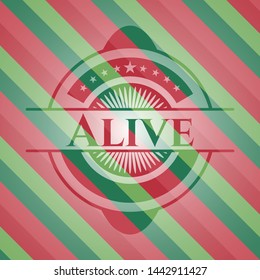 Alive christmas badge background. Vector Illustration. Detailed.