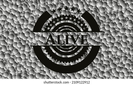 Alive dark emblem with grey bubbles background. Vector Illustration. Detailed. 