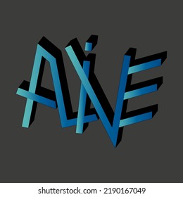 vivo. letras vectoriales aisladas con letras únicas. se puede utilizar para imprimir en camisetas, bolsas, pegatinas u otras superficies
