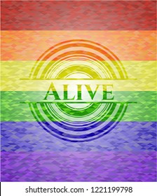 Alive lgbt colors emblem 