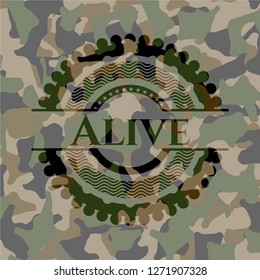 Alive on camouflage texture