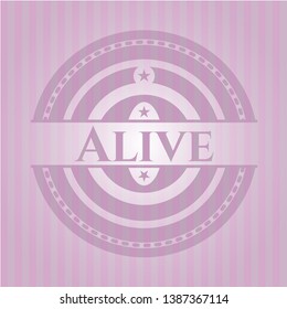 Alive realistic pink emblem. Vector Illustration. Detailed.