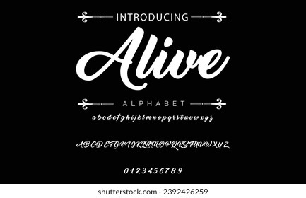 Alive Stylish brush painted an uppercase vector letters, alphabet, typeface.