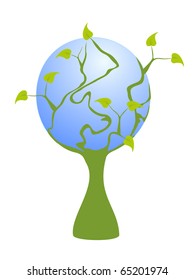 Alive tree twines planet
