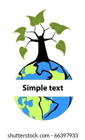 Alive tree twines planet