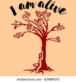 I am alive Typography Graphics, T-shirt Printing Design
