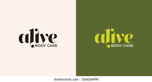 alive typography logo design template premium vector