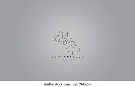 Signo Aliza, resumen diseño inicial del logotipo del alfabeto en monograma