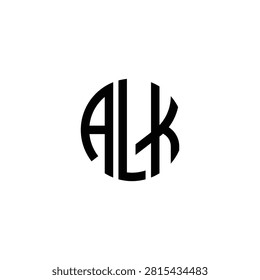 Alk circular monogram logo mark isolated on white background