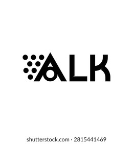 Alk logo design with abstract geometric dots abstract geometric