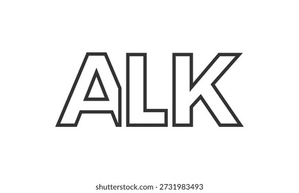 ALK logo design template with strong and modern bold text. Initial based vector logotype featuring simple and minimal typography. Trendy company identity ideal for businesses brand presence.
