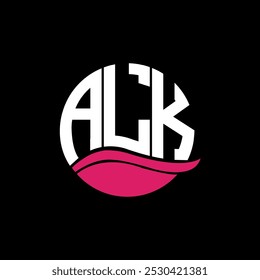 monograma do logotipo ALK isolado no modelo de design do elemento do círculo, projeto do logotipo da letra ALK no fundo preto. ALK criativo iniciais letra logotipo conceito. ALK.
