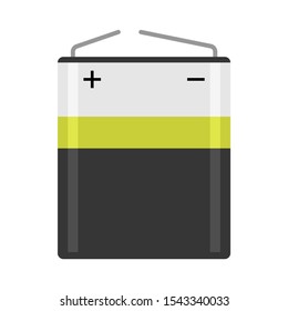 Alkaline AA battery flat colorful vector isolated illustration. Realistic battery on white background