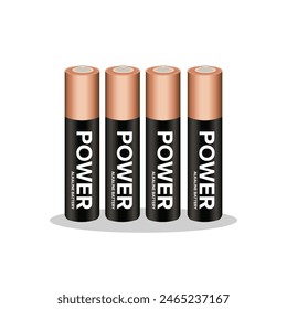 Alkaline batteries flat vector design on white background