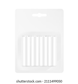 Alkalibatterien sind verspottet. Vektorgrafik einzeln auf weißem Hintergrund. Perfekt für die Präsentation Ihres Produktes. EPS10.