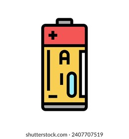 vector de icono de color de la batería alcalina. señal de la batería alcalina. ilustración de símbolo aislado