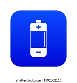 Alkaline battery icon digital blue for any design isolated on white vector illustration