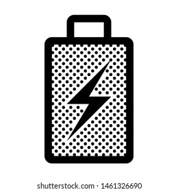 Alkaline Battery Icon with Dots Style.
