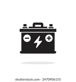 Alkaline battery icon in flat style. Car accumulator vector illustration on isolated background. Accumulator recharge sign business concept.