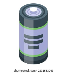 Alkaline battery icon isometric vector. Power charge. Full cell