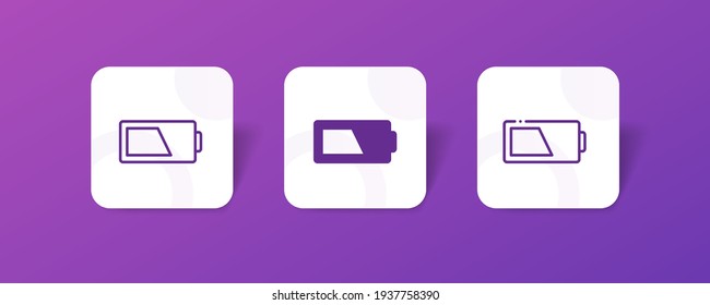 alkaline battery indicator level pixel perfect icon set bundle in line, solid, glyph, 3d gradient style