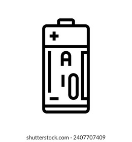 vector de icono de la línea alcalina de la batería. señal de la batería alcalina. símbolo de contorno aislado ilustración negra