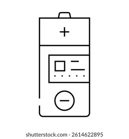 alkaline battery line icon vector. alkaline battery sign. isolated contour symbol black illustration