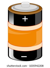 Alkaline battery of the round form