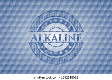 Laubenblaues Hexagonemblem. Vektorillustration Illustration. Detaillierte Angaben.