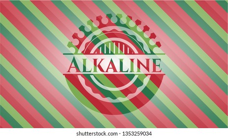 Alkaline christmas badge background.