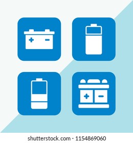 alkaline icon. 4 alkaline set with battery vector icons for web and mobile app