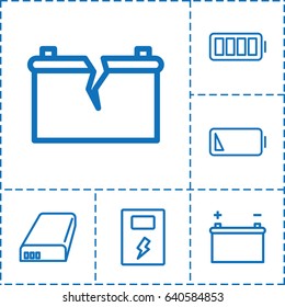 Alkaline icon. set of 6 alkaline outline icons such as battery