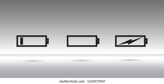 alkaline icon. Alkaline set with battery vector icons for web and mobile app,Alkaline battery with sign Lightning for illustration of accumulator, energy, power supply. Carved silhouette flat icon.