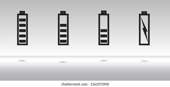 alkaline icon. Alkaline set with battery vector icons for web and mobile app,Alkaline battery with sign Lightning for illustration of accumulator, energy, power supply. Carved silhouette flat icon.