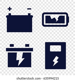 Alkaline icons set. set of 4 alkaline filled icons such as battery