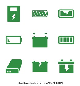 Alkaline icons set. set of 9 alkaline filled icons such as battery